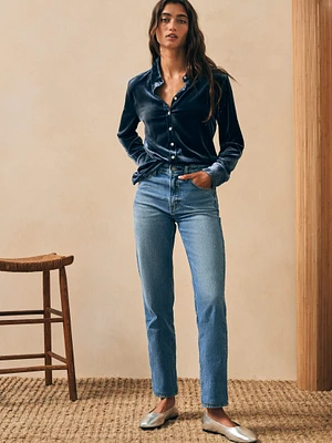 Stretch Silk Velvet Genevieve Shirt