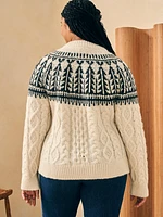 Native Knitter Frost Fair Isle Crew - White Sheep Camp