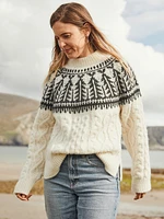 Native Knitter Frost Fair Isle Crew - White Sheep Camp