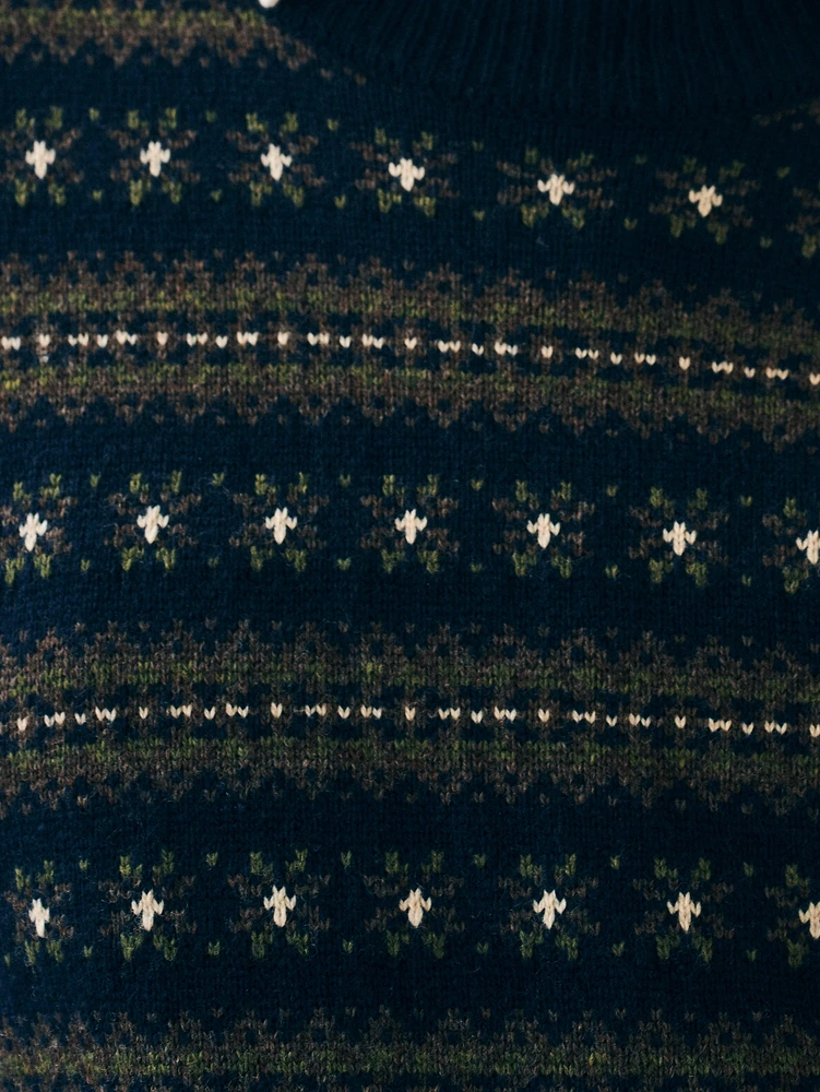 Highland Fair Isle Sweater Vest - Navy Multi