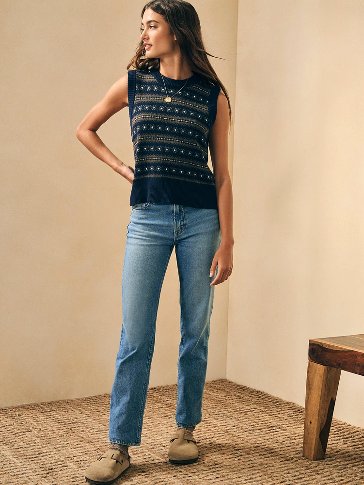 Highland Fair Isle Sweater Vest - Navy Multi