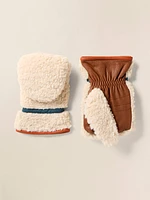 Fleece Pop Top Mitten - Cream