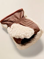 Fleece Pop Top Mitten - Cream