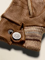 Womens Leather Glove - Camel Solid