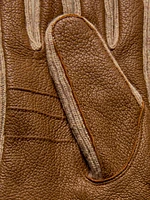 Womens Leather Glove - Camel Solid