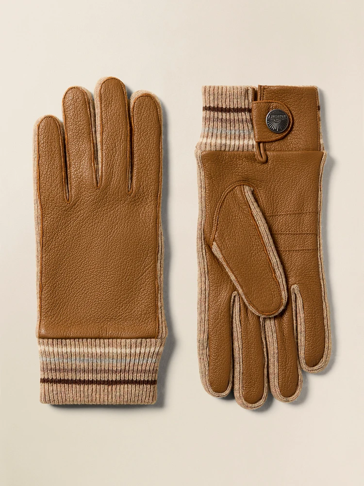 Womens Leather Glove - Camel Solid