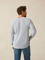 Long-Sleeve Cloud Waffle Crew - Frosty Slate Heather