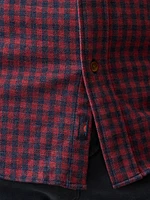 Coastline Knit Shirt - Navy Red Gingham