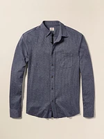 Coastline Knit Shirt - Twilight Houndstooth