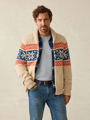 Surf To Snow Zip Cardigan - Pacific Wheat