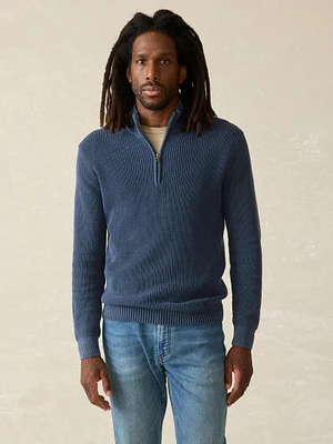 Sunwashed Quarter Zip Sweater - Blue Nights