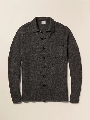 Wool Cashmere Sweater Overshirt - Charcoal Melange