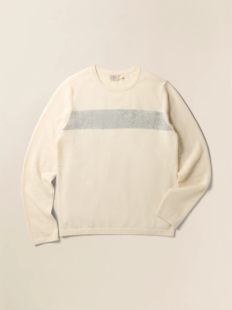 Coastal Cashmere Crewneck Sweater - Cream