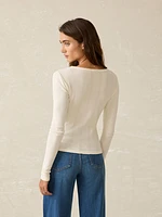 Pacific Pointelle Scoop Neck
