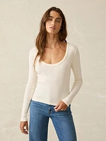Pacific Pointelle Scoop Neck