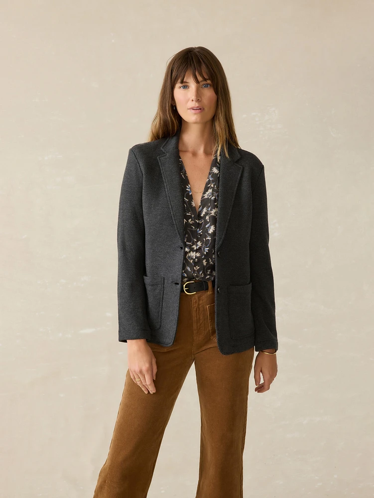 Inlet Knit Blazer - Black Sky Melange