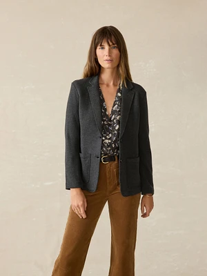 Inlet Knit Blazer - Black Sky Melange