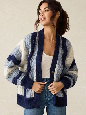 Freeride Cardigan - Indigo Waves