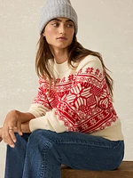 Sun Valley Crewneck Sweater - Antique Snowflake