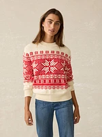 Sun Valley Crewneck Sweater - Antique Snowflake