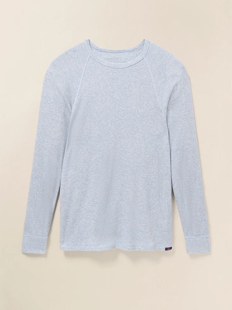 Long-Sleeve Cloud Waffle Crew - Frosty Slate Heather