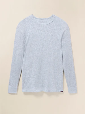 Long-Sleeve Cloud Waffle Crew - Frosty Slate Heather