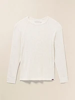 Long-Sleeve Cloud Waffle Crew - Ivory Heather