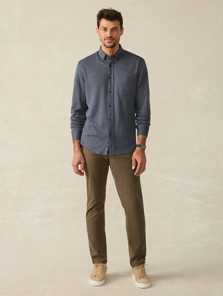 Coastline Knit Shirt - Twilight Houndstooth