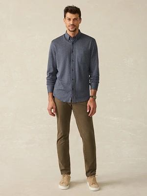 Coastline Knit Shirt - Twilight Houndstooth