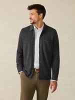 Wool Cashmere Sweater Overshirt - Charcoal Melange
