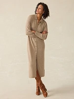 Tropical Cashmere Maxi Shirtdress - Driftwood