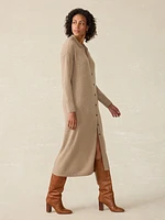 Tropical Cashmere Maxi Shirtdress - Driftwood