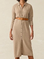 Tropical Cashmere Maxi Shirtdress - Driftwood