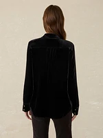 Stretch Silk Velvet Genevieve Shirt