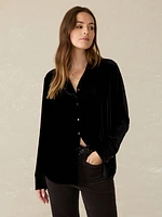 Stretch Silk Velvet Genevieve Shirt