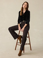 Stretch Silk Velvet Genevieve Shirt