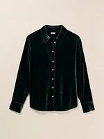Stretch Silk Velvet Genevieve Shirt