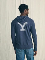 Sunwashed Slub Yale Logo Hoodie - Blue Nights