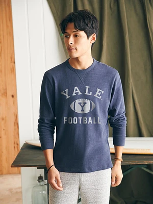 Sunwashed Slub Yale Logo Crew - Blue Nights