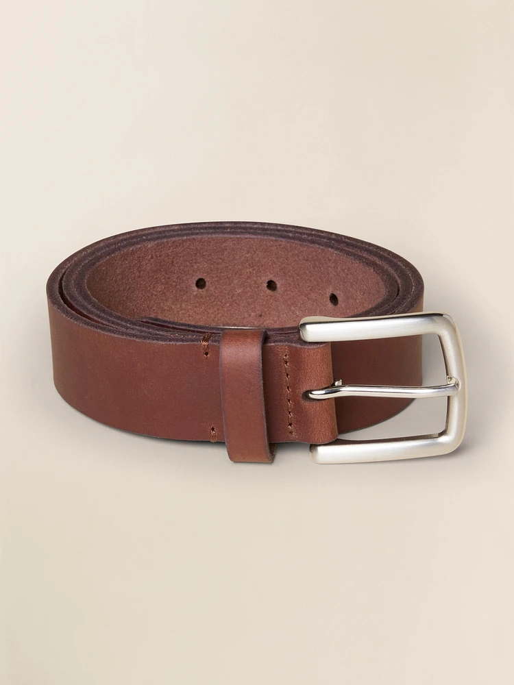 Men's Leather Belt - Saddle Brown