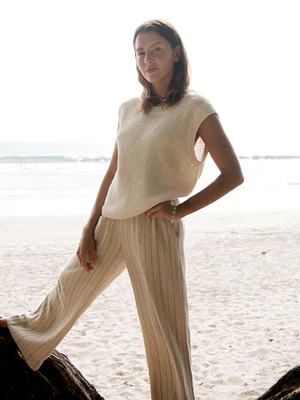 Miramar Linen Sweater Tank - Summer Sand