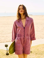 Sunwashed Canvas Romper - Weathered Orchid