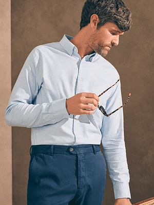 Reserve Stretch Dress Shirt - Light Blue Melange