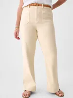 Stretch Terry Wide Leg Pant