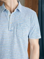 Short-Sleeve Indigo Polo Shirt