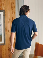 Short-Sleeve Indigo Polo Shirt
