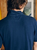 Short-Sleeve Indigo Polo Shirt