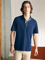 Short-Sleeve Indigo Polo Shirt