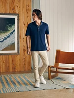 Short-Sleeve Indigo Polo Shirt