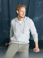 Sunwashed Slub Zip Hoodie - Light Grey Heather